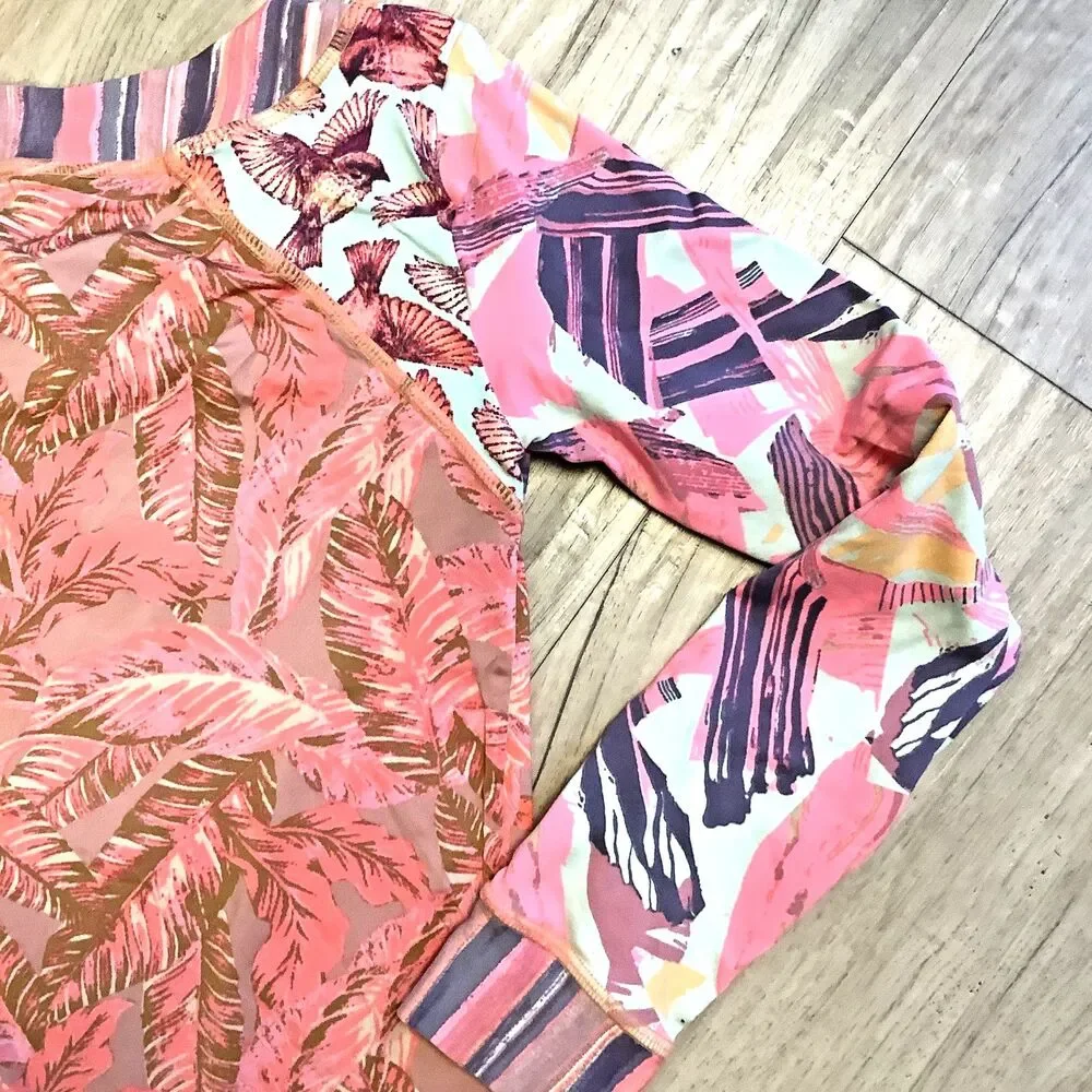 Maaji Rash Guard Girls Sz 12 Kids Swim Top Long Sleeve Beach Sun Protection